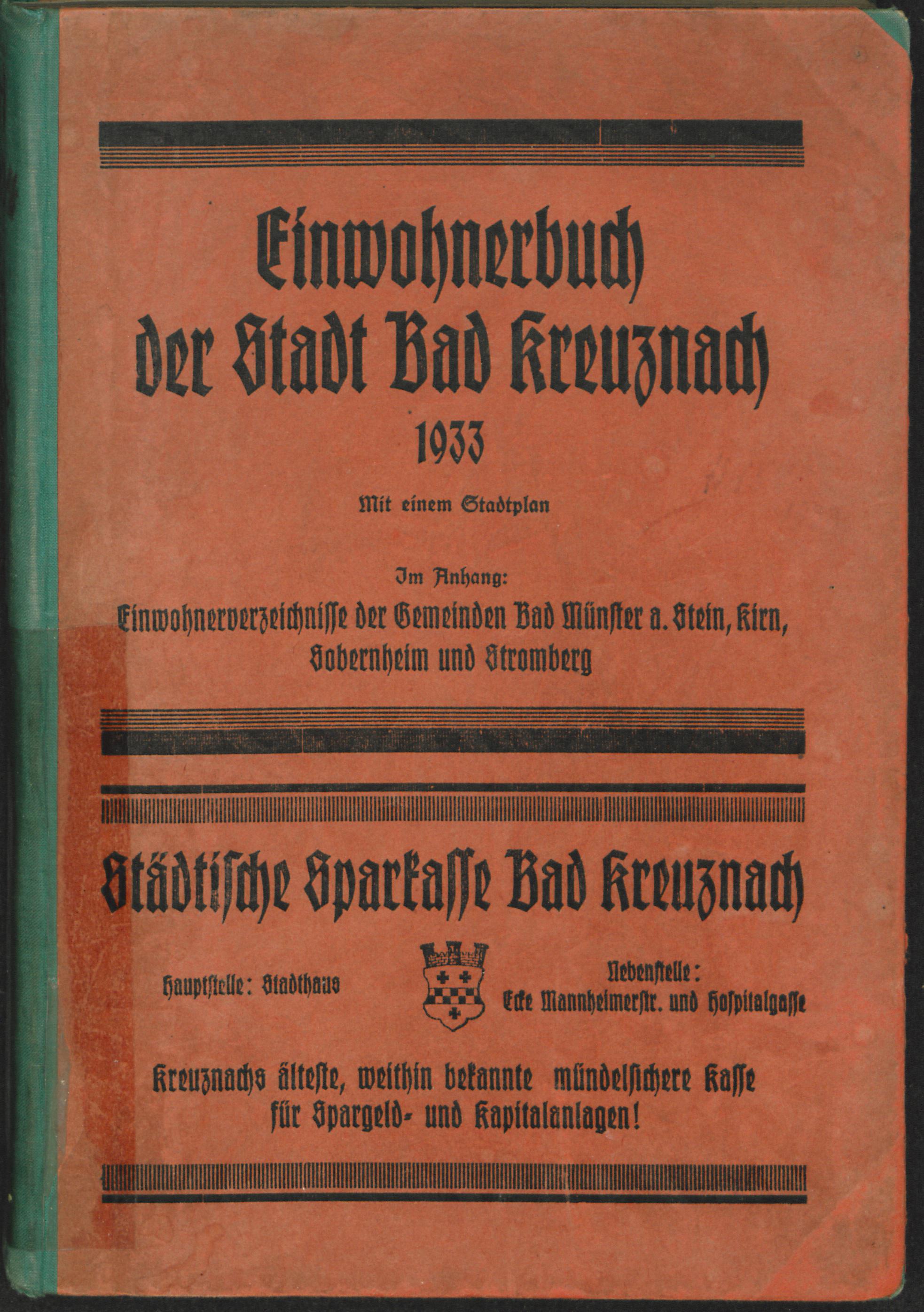 Einwohnerbuch der Stadt Bad Kreuznach 1933